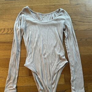 Long Sleeve Beige Bodysuit